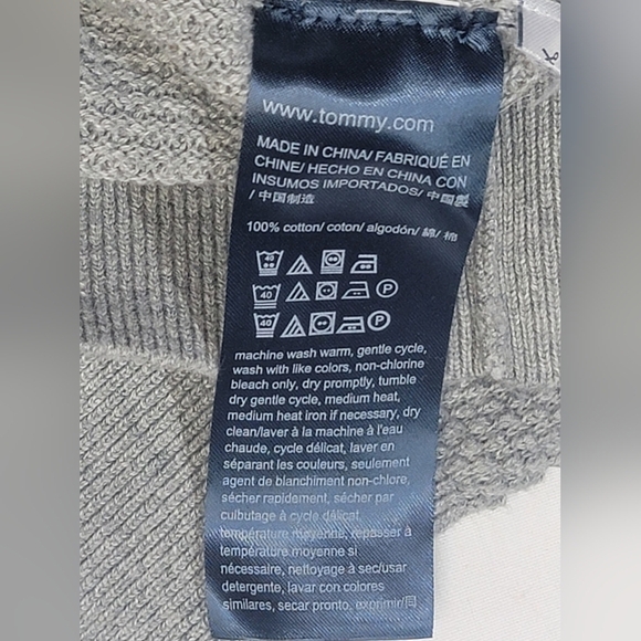 TOMMY HILFIGER Men's XXL Soft Cotton Pullover Colorblock Long Sleeve Sweater - Picture 4 of 9